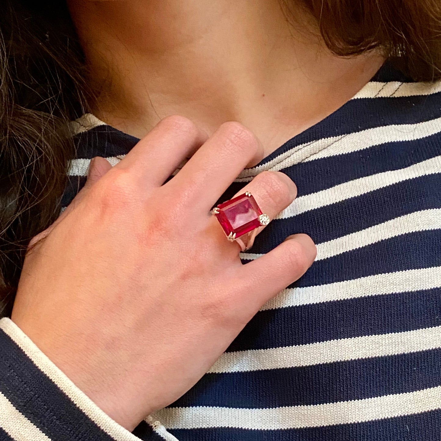 Emerald Cut Solitaire Statement Ring