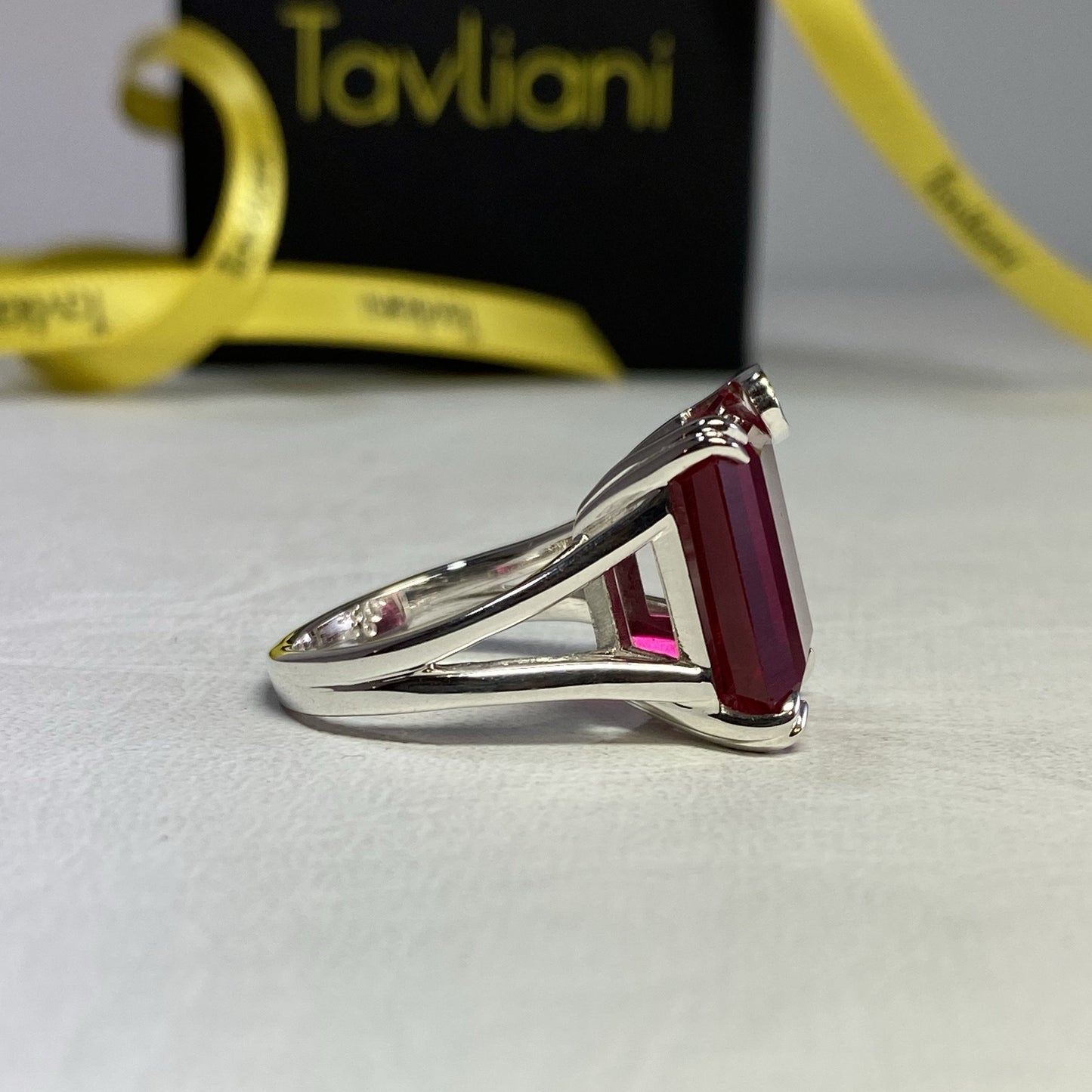 Emerald Cut Solitaire Statement Ring