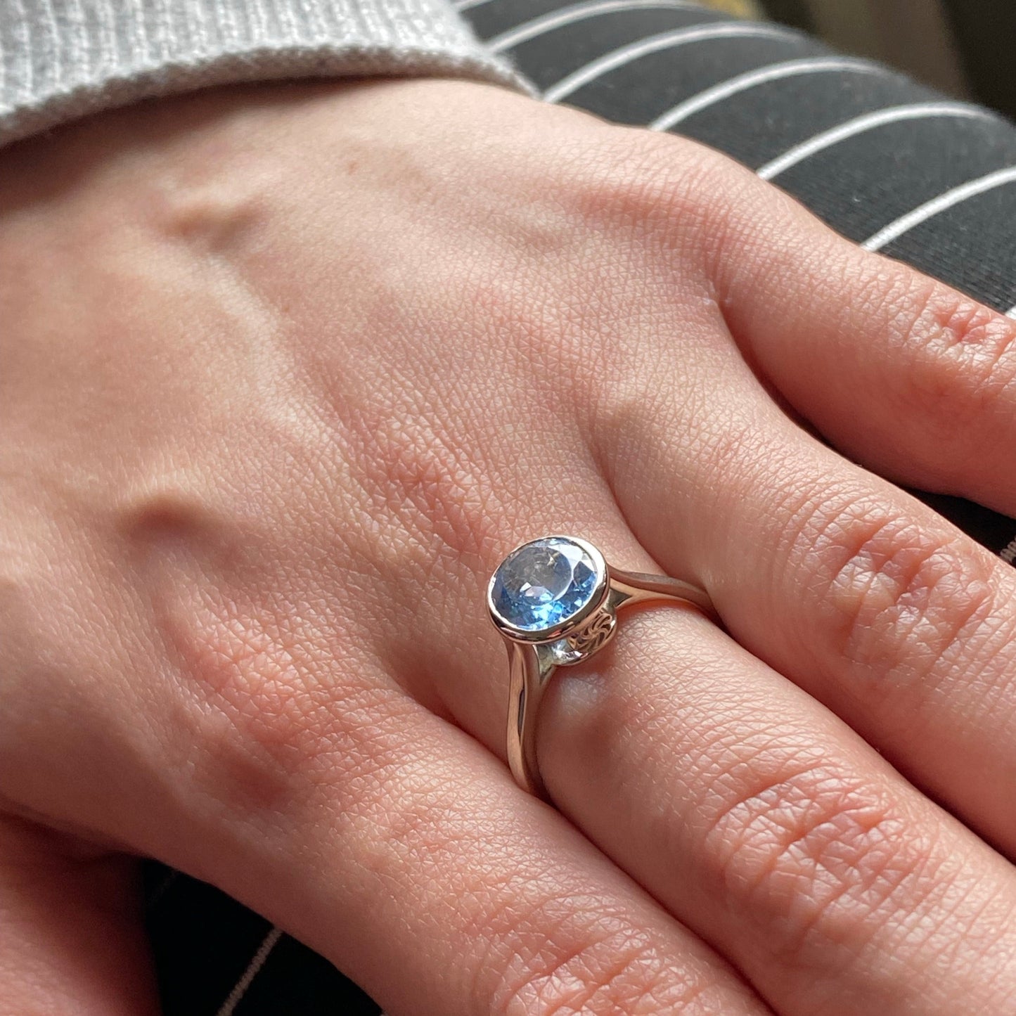 Blue Sky Oval Topaz Ring