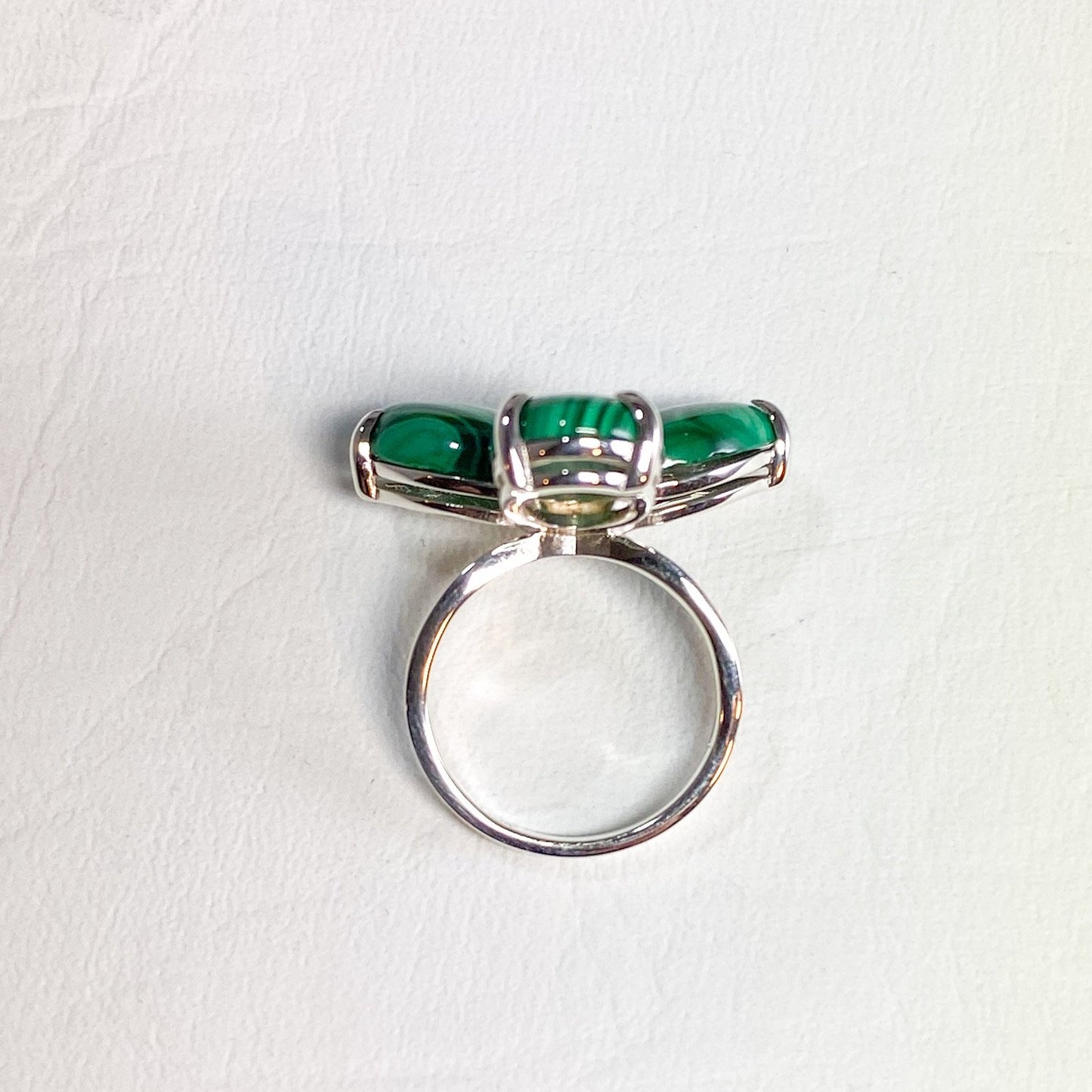 Malachite Trinity Ovals Statement Ring