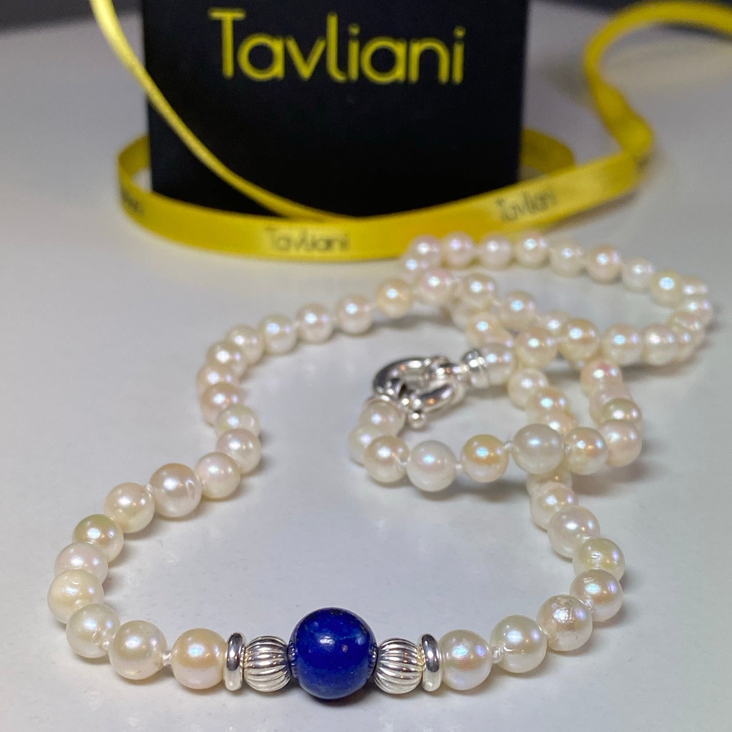 Pearl and Lapis Lazuli Necklace