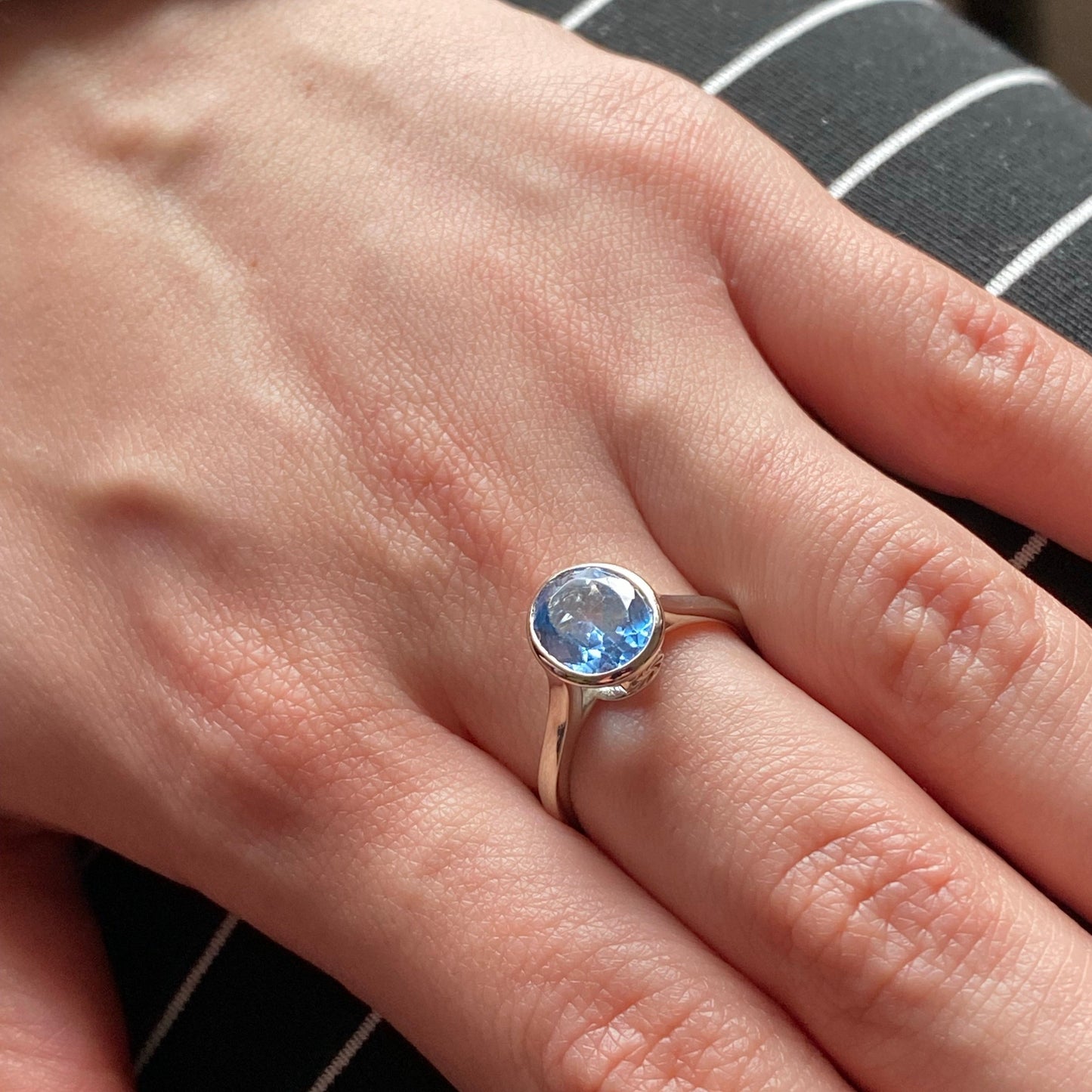 Blue Sky Oval Topaz Ring