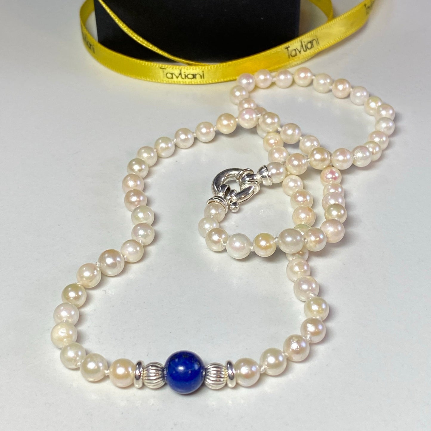 Pearl and Lapis Lazuli Necklace