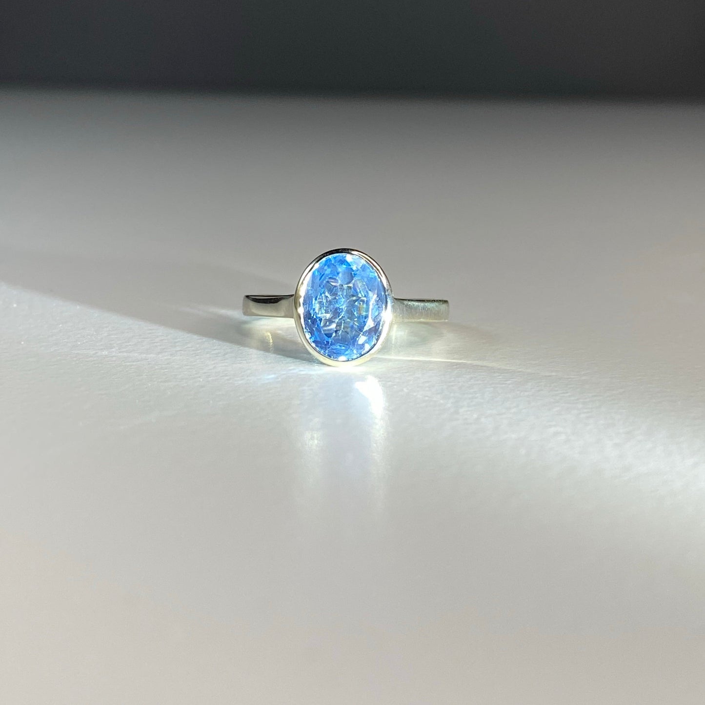 Blue Sky Oval Topaz Ring