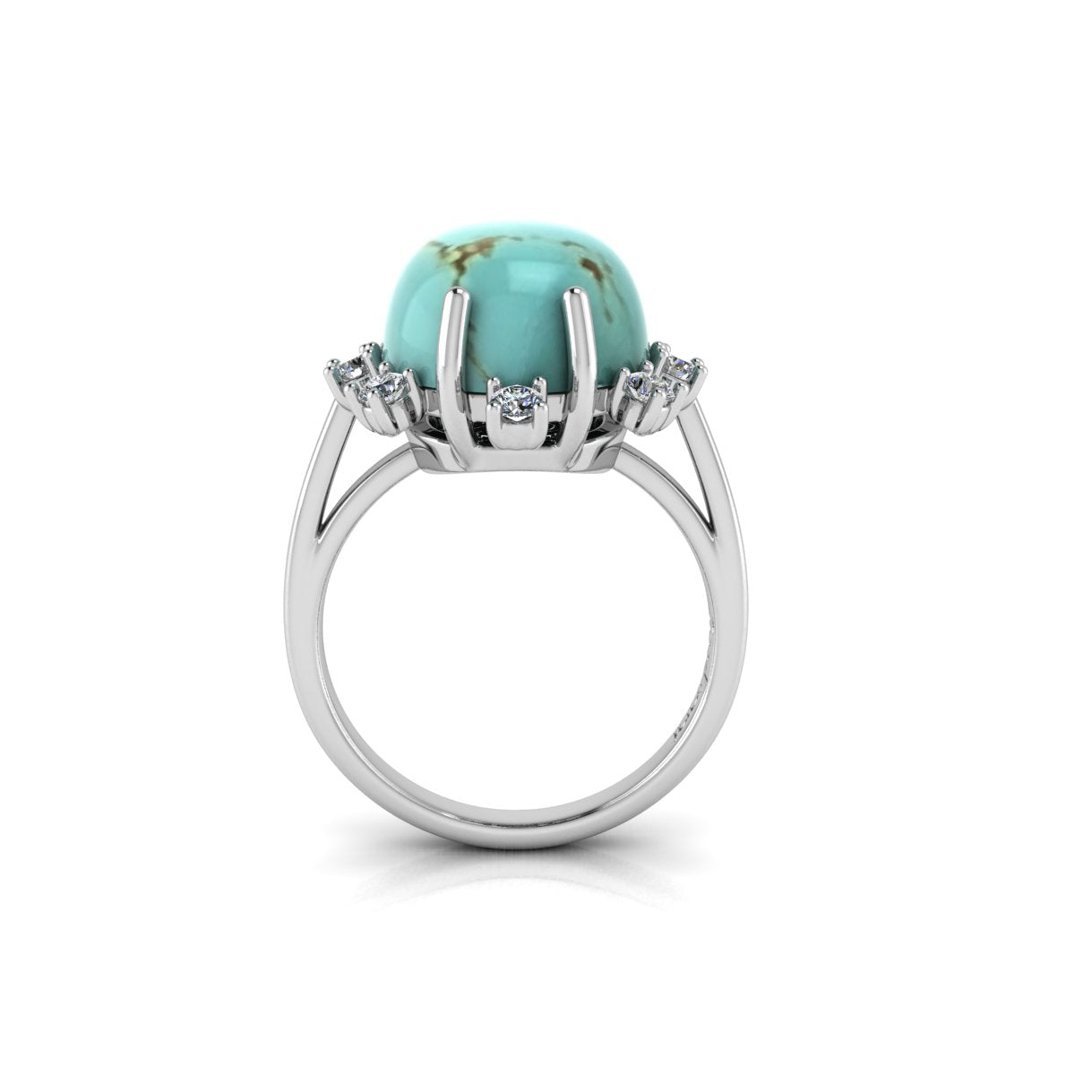 Stunning Turquoise and Diamond Ring