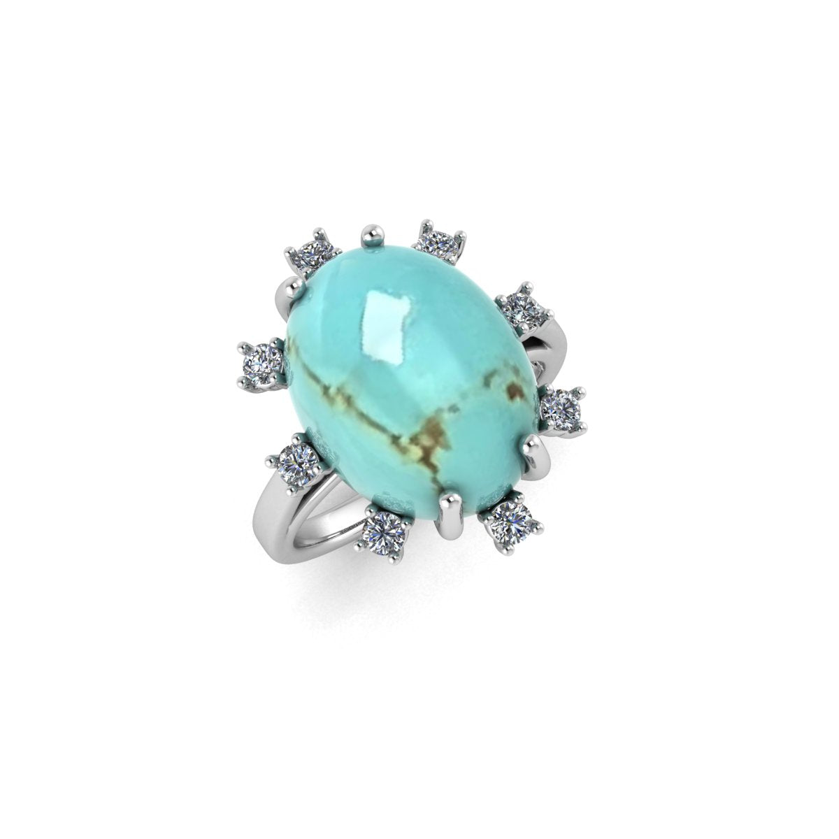 Stunning Turquoise and Diamond Ring