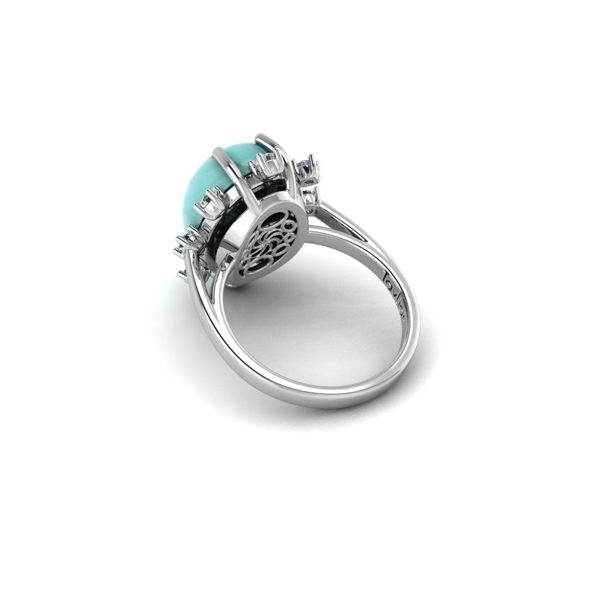 Stunning Turquoise and Diamond Ring